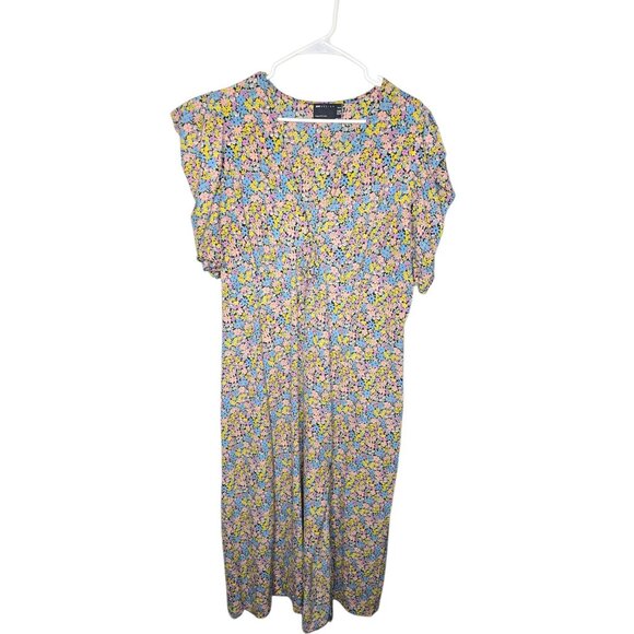 ASOS Design Curve Pink Floral Maxi-Dress V-neck size 18 - Picture 2 of 12